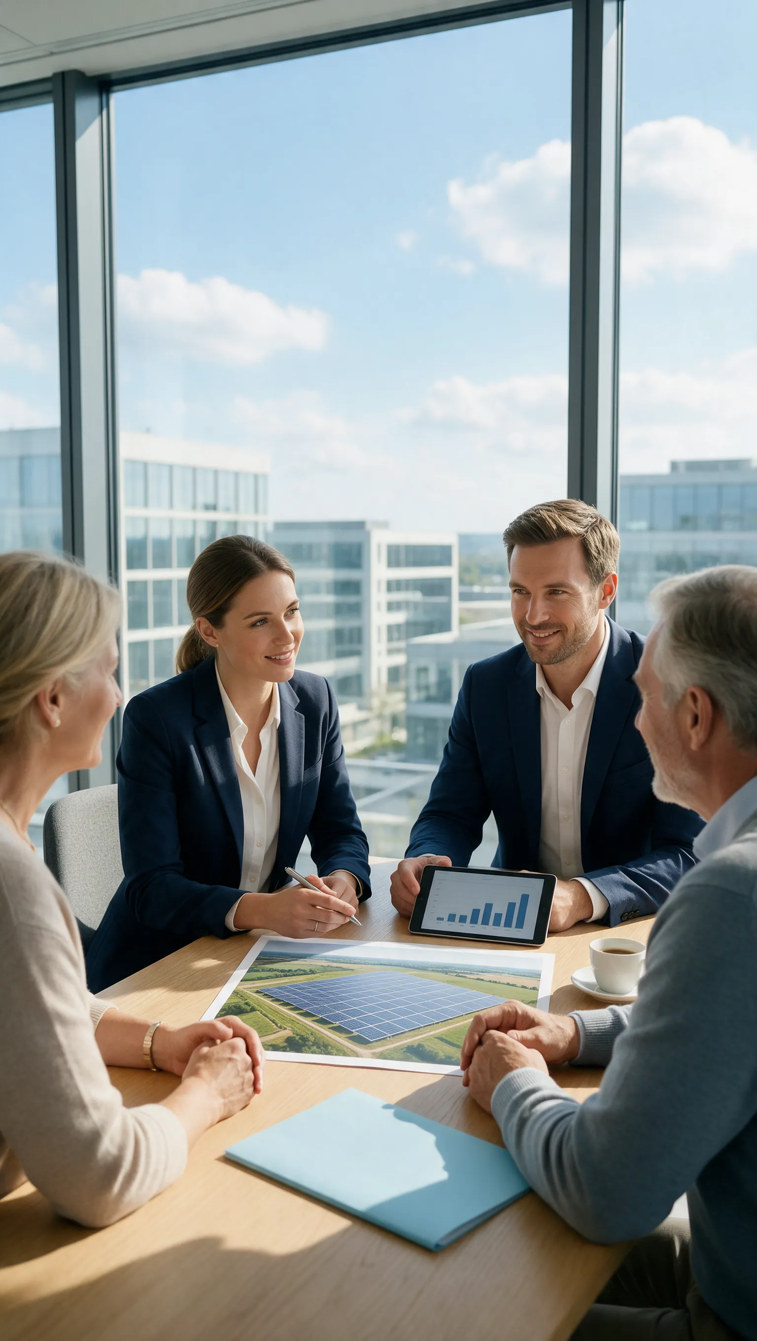 redsun Berater im Gespräch mit Investoren im Büro