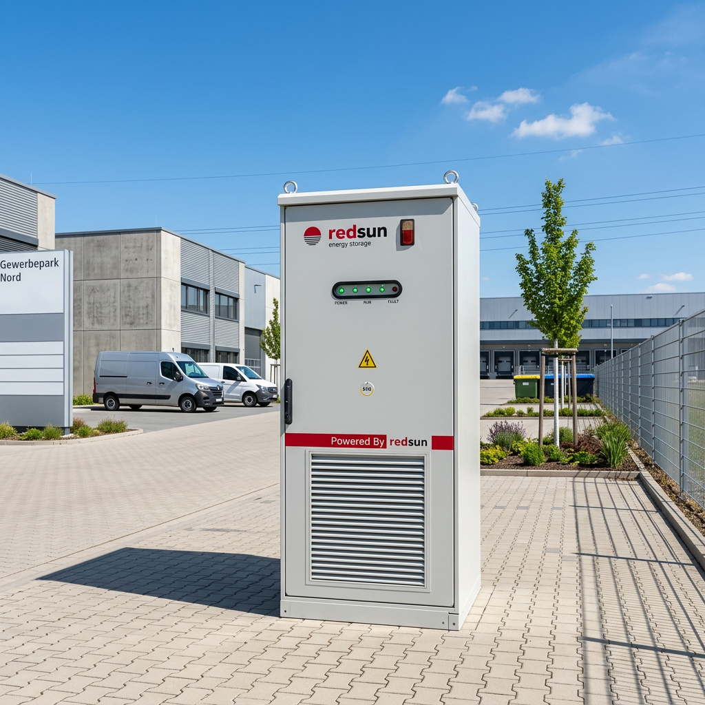 Gewerbespeicher von redsun in einem Gewerbepark