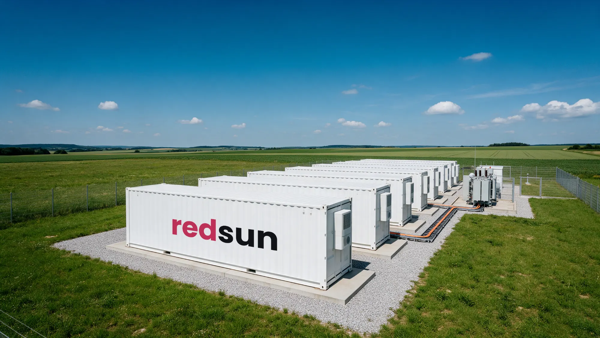 Großbatteriespeicherpark mit 40-Fuß-Containern